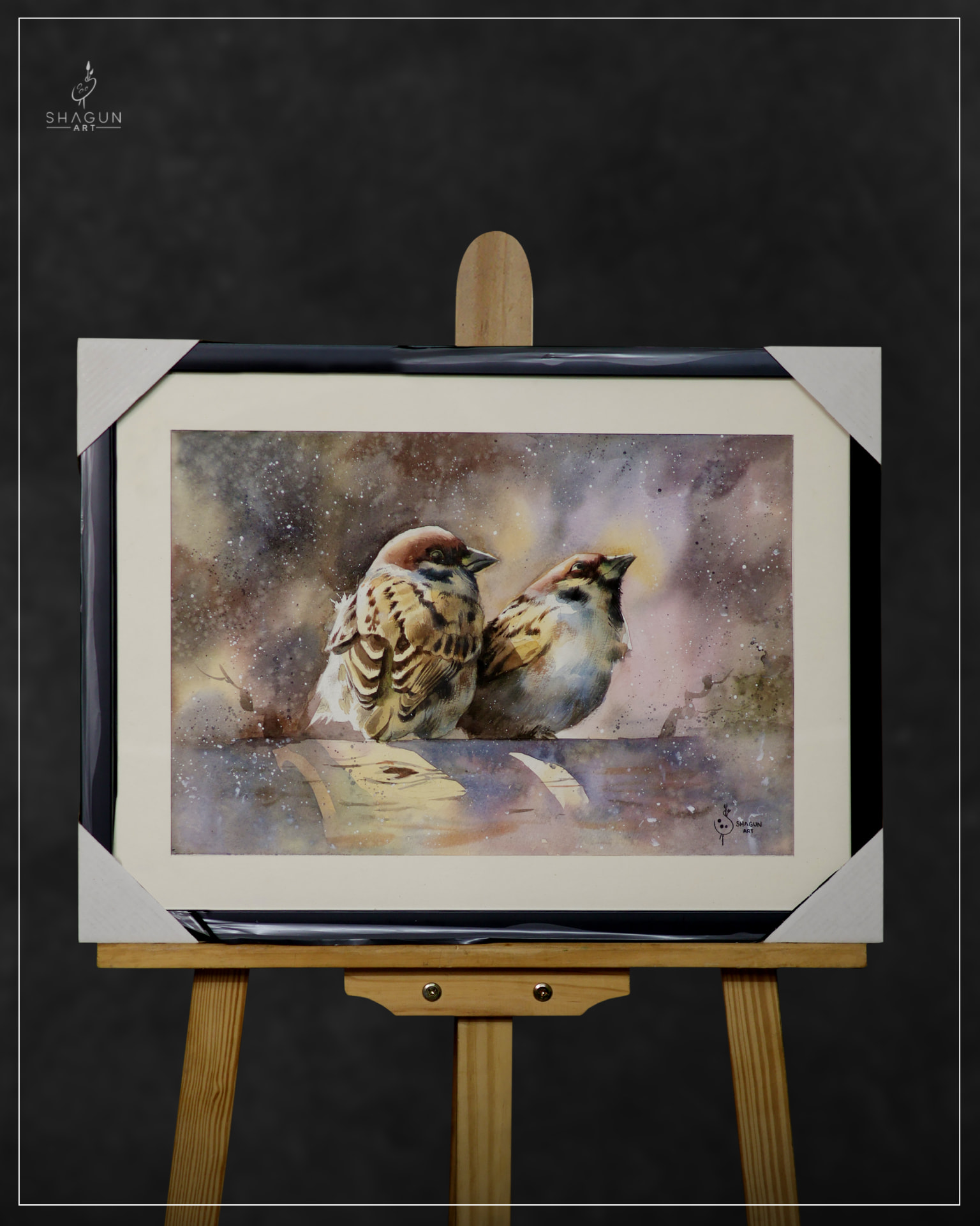 Two Sparrows — original artwork by Shagun Art