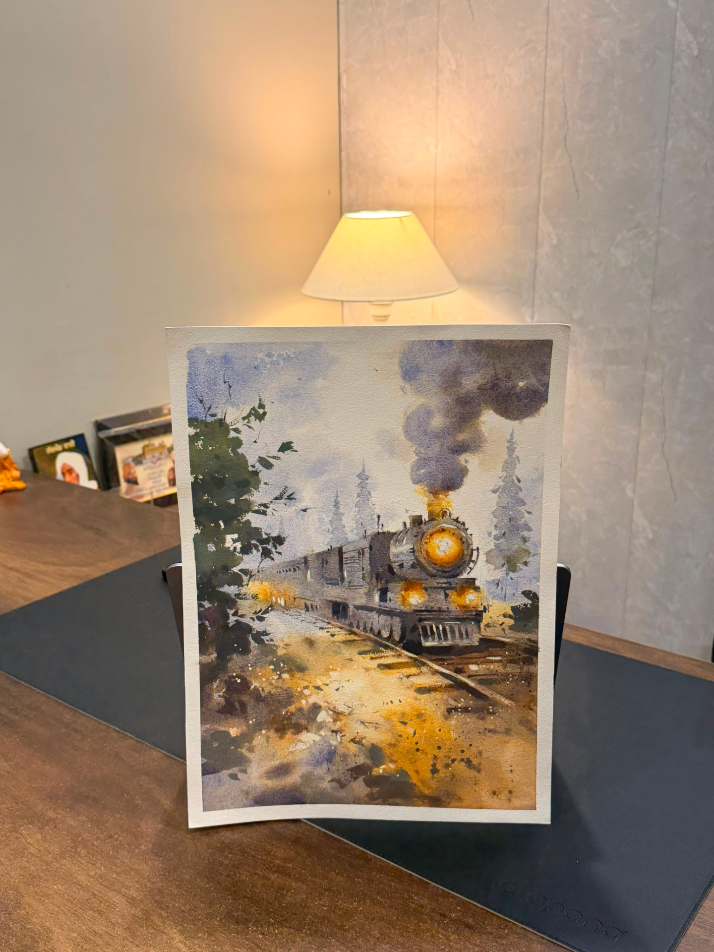 Steam Through the Pines — original artwork by Shagun Art