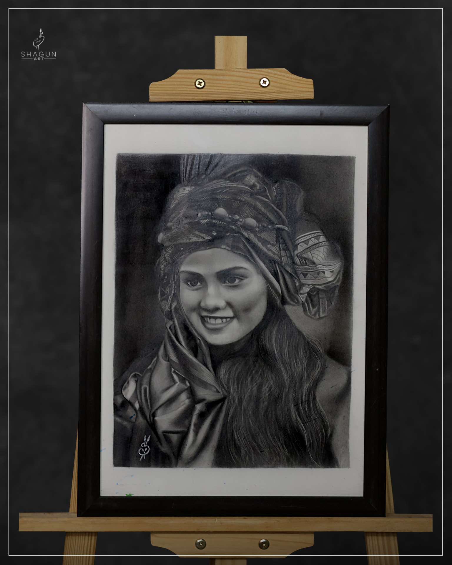 Portrait in Charcoal — original artwork by Shagun Art