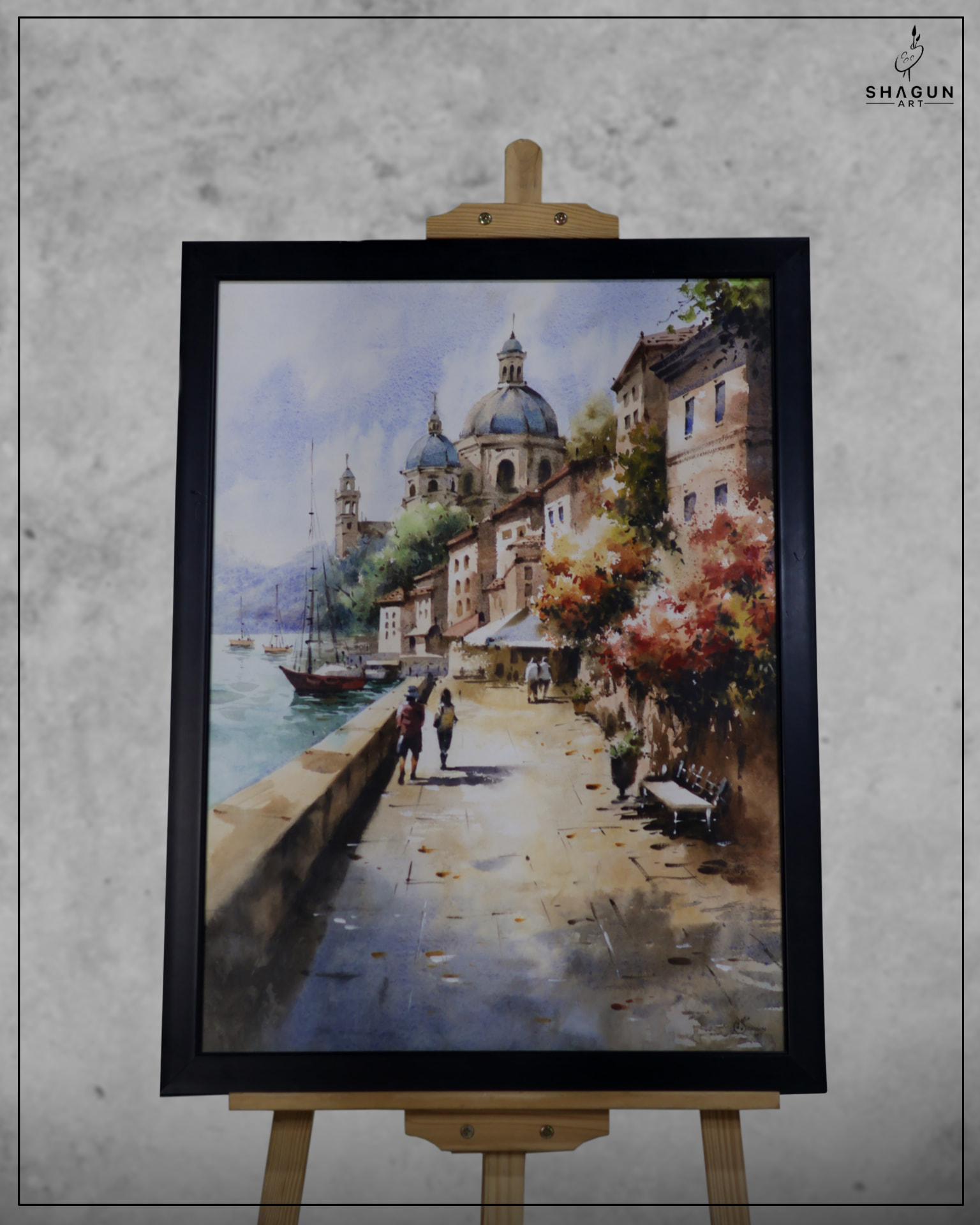 Lakeside Promenade — original artwork by Shagun Art